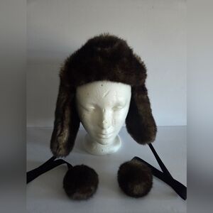 Hat Attack Brown Fur Trapper Hat